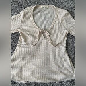 Peach Love Fitted Cream Blouse